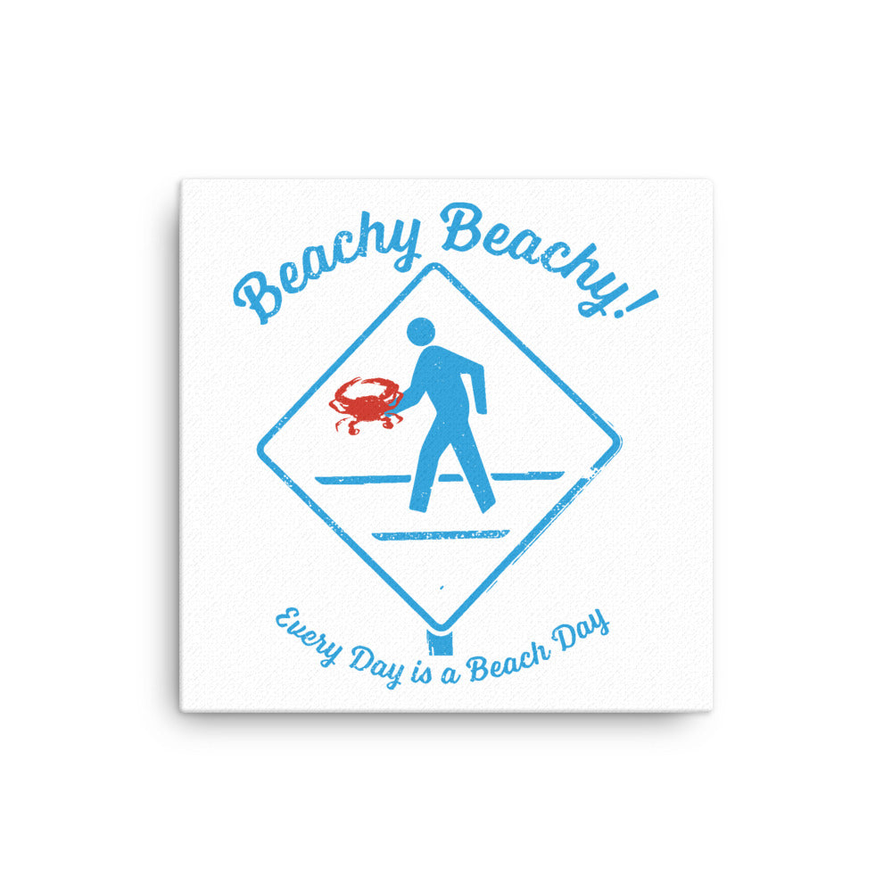 Beachy Beachy Vintage Crabber Crossing Canvas Wall Art