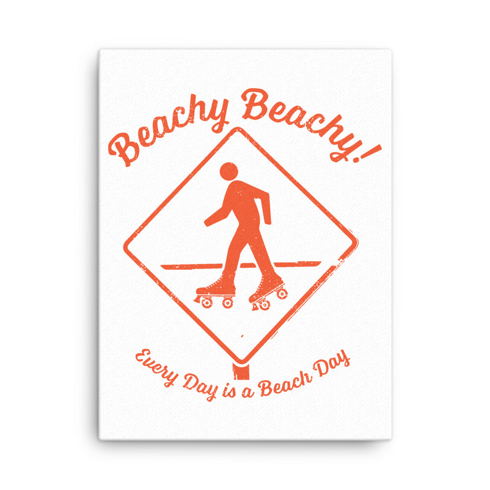 Beachy Beachy Vintage Rollerskater Crossing Canvas Wall Art