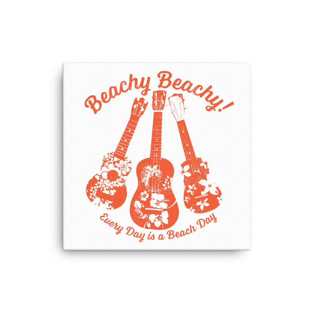 Beachy Beachy Vintage Ukuleles Canvas Wall Art