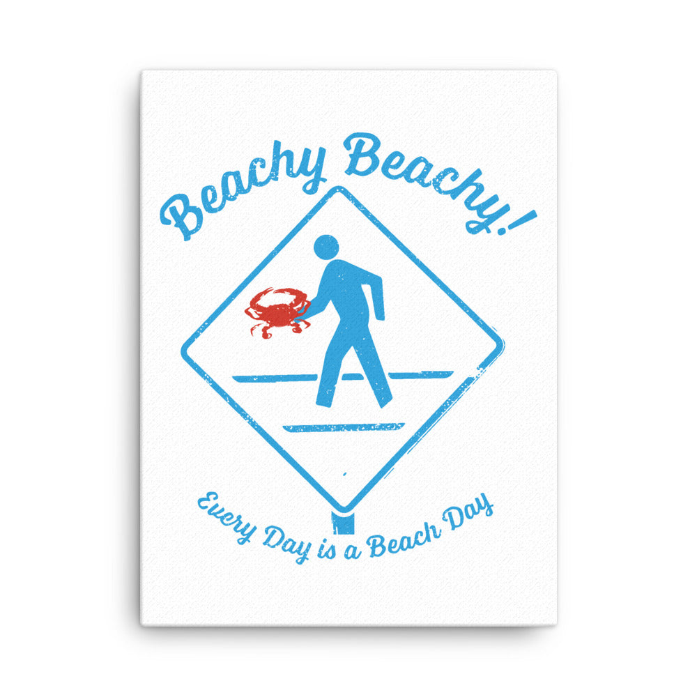 Beachy Beachy Vintage Crabber Crossing Canvas Wall Art