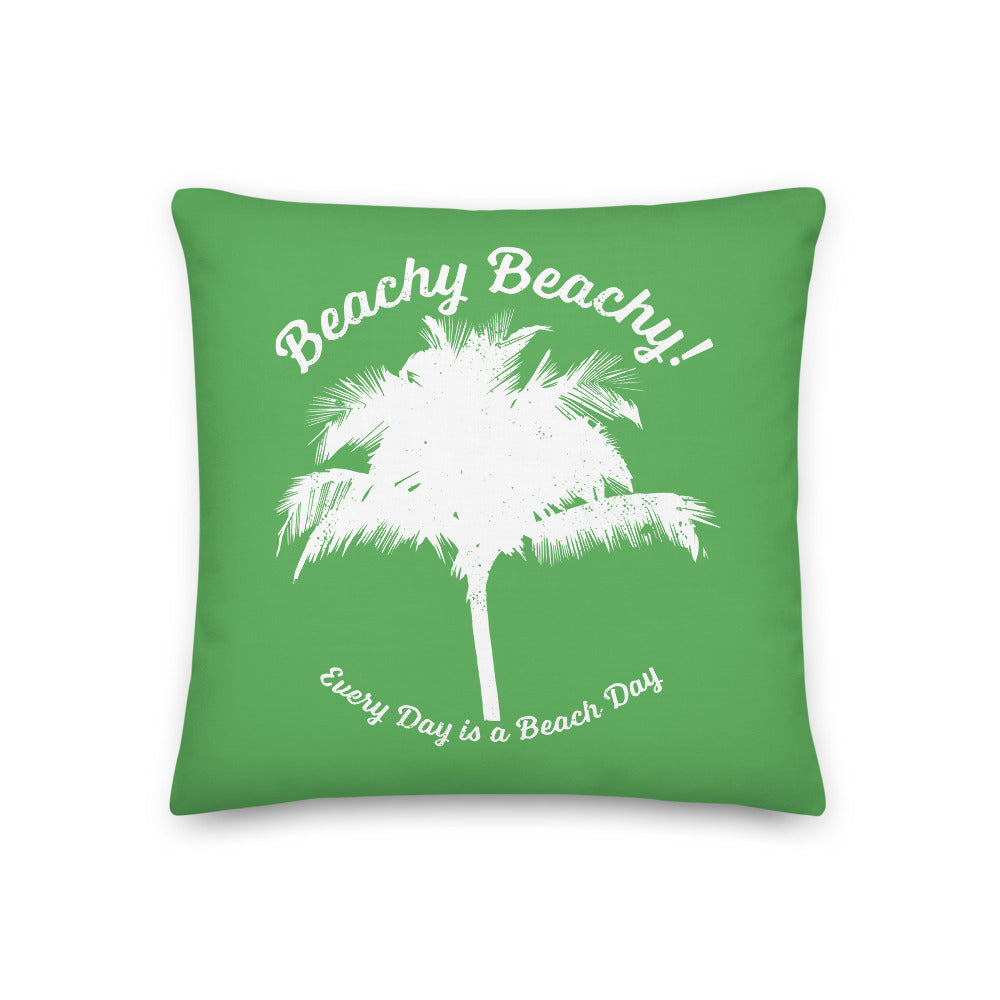 Beachy Beachy Vintage Palm Tree on Green Pillow - 2-Sided Print