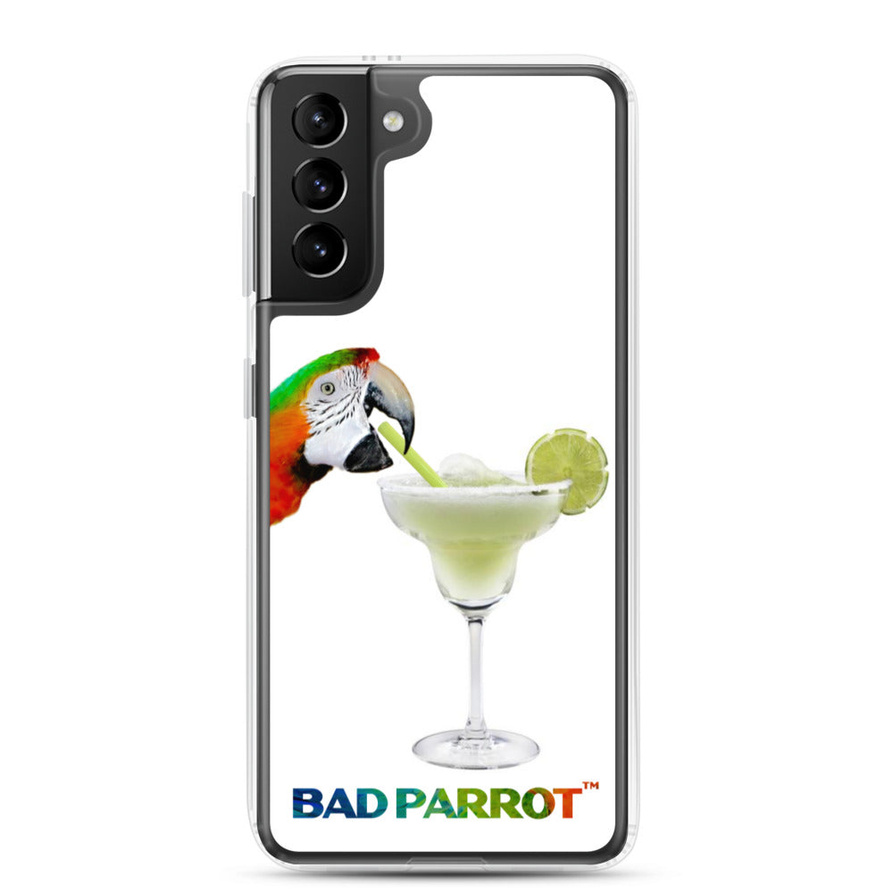 Bad Parrot Face with Margarita Extreme-Close-Up Samsung Phone Case