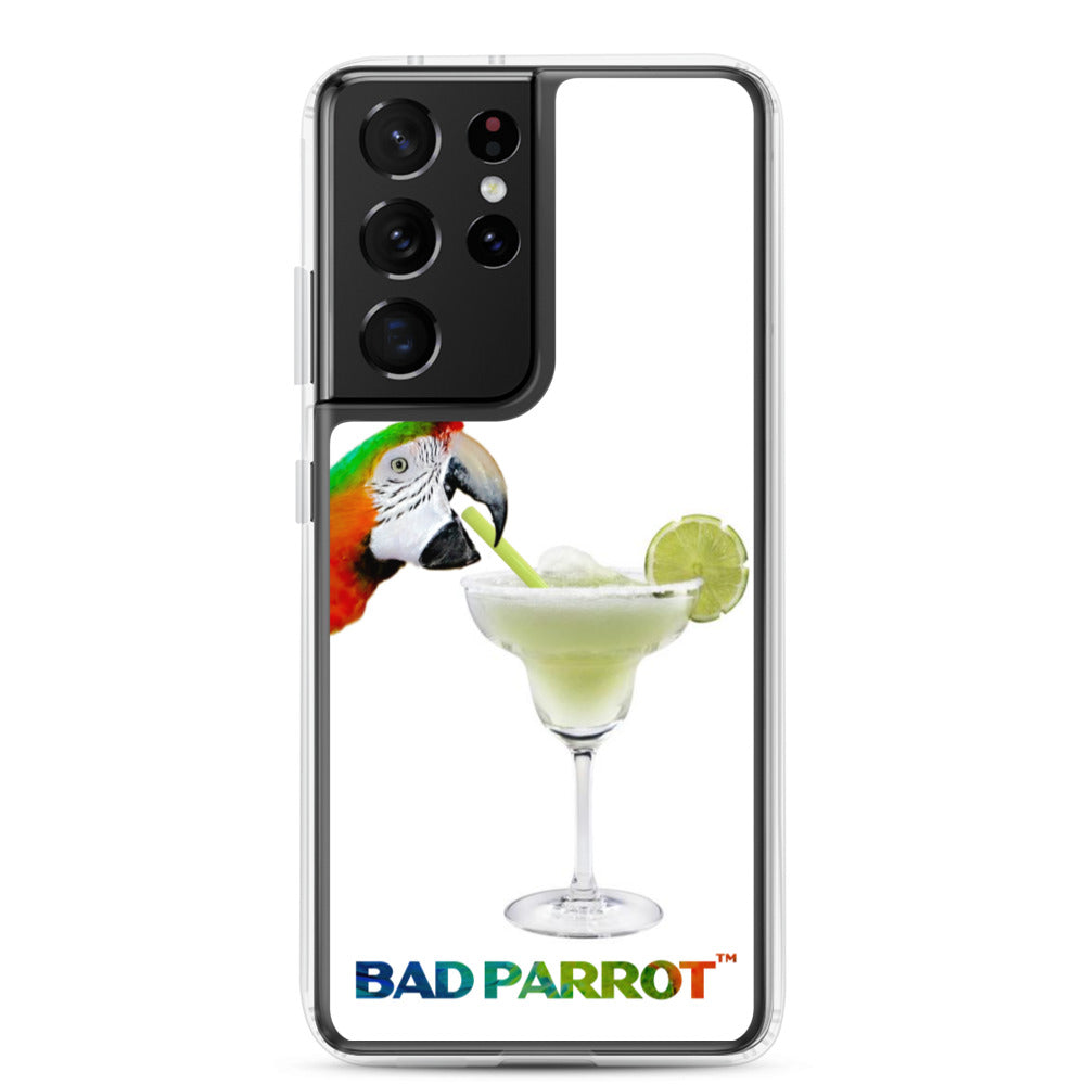 Bad Parrot Face with Margarita Extreme-Close-Up Samsung Phone Case