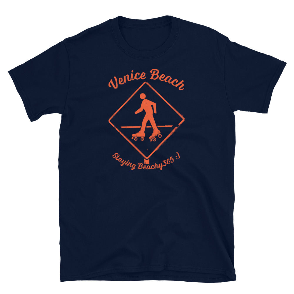 Venice Beach Vintage Rollerskater Crossing Tee