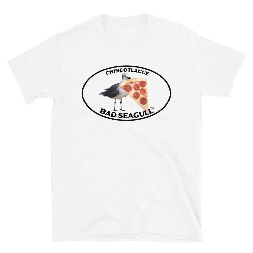 Chincoteague Bad Seagull with Pizza Tee