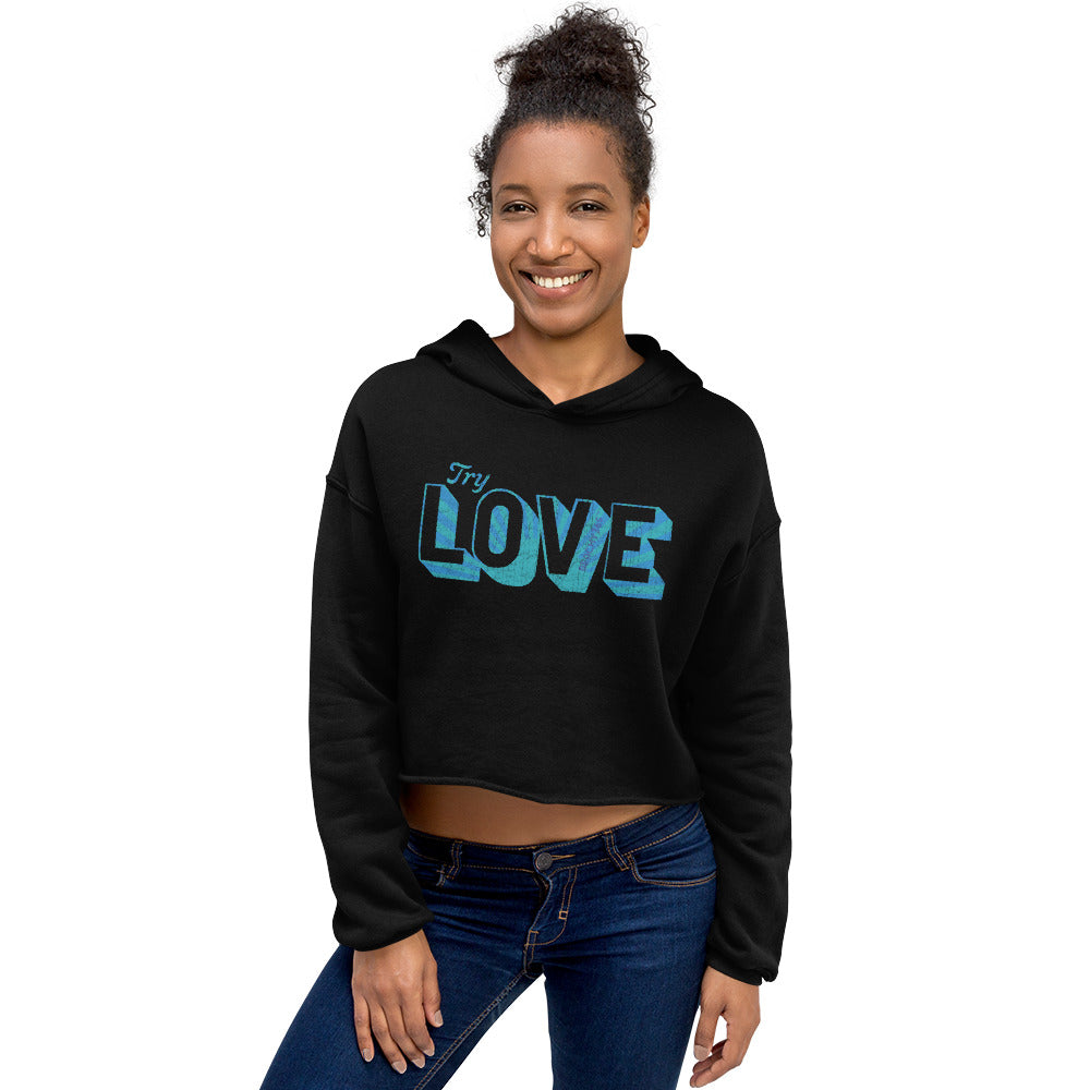 Try Love Vintage Crop Hoodie