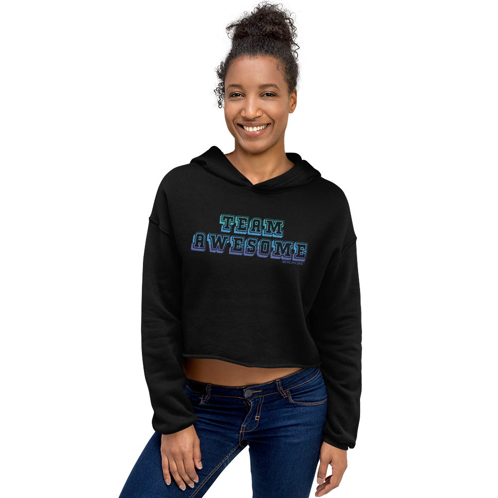 Team Awesome Vintage Crop Hoodie