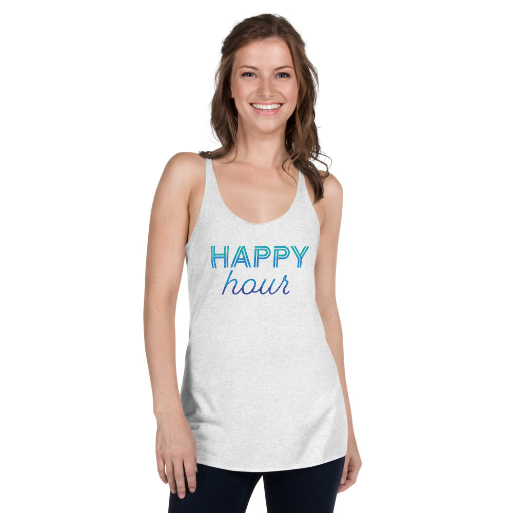Happy Hour Vintage Women's Tri-Blend Racerback Tank