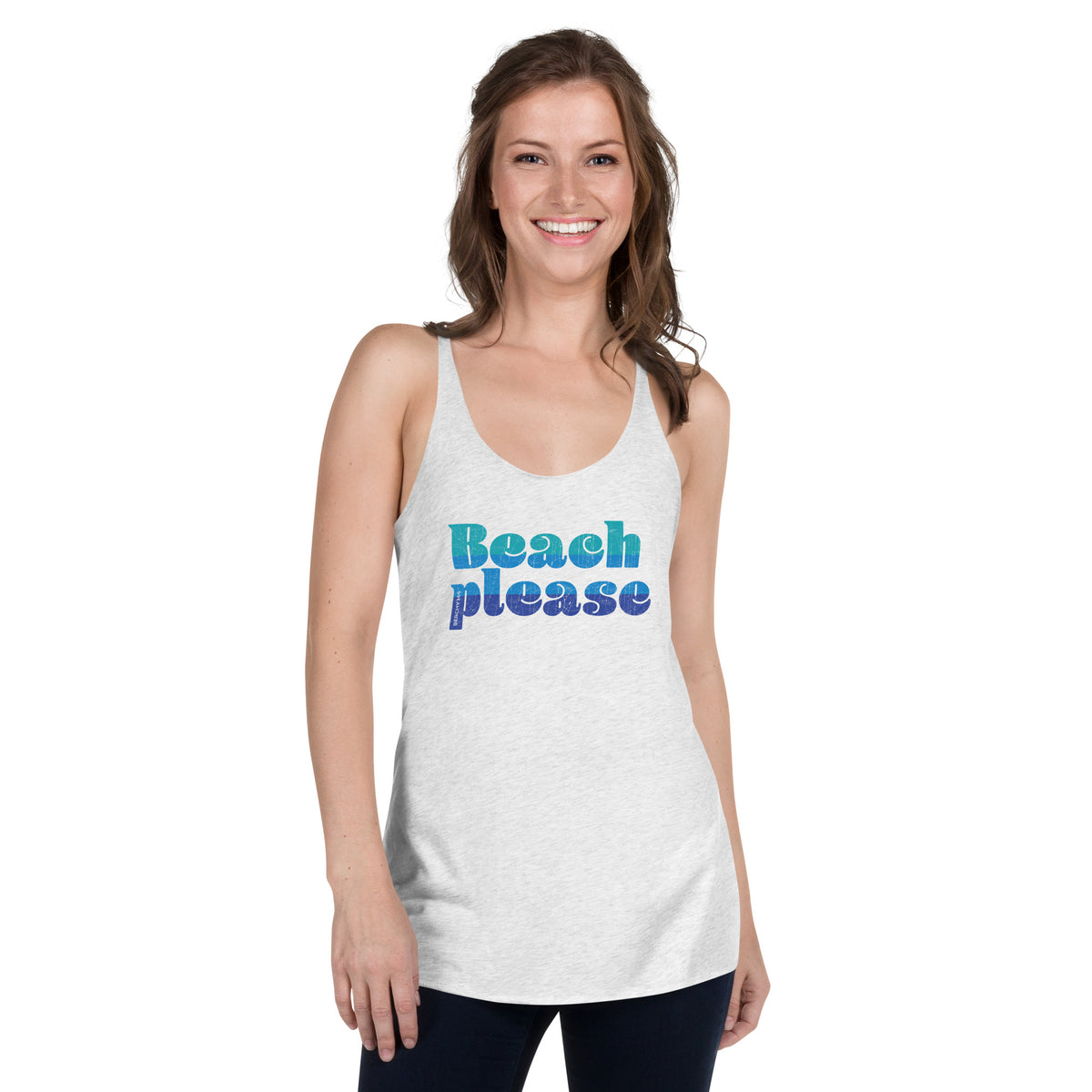 Beach Please Vintage Women's Tri-Blend Racerback Tank
