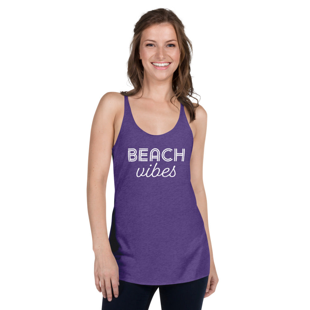 Beach Vibes Vintage Women's Tri-Blend Racerback Tank