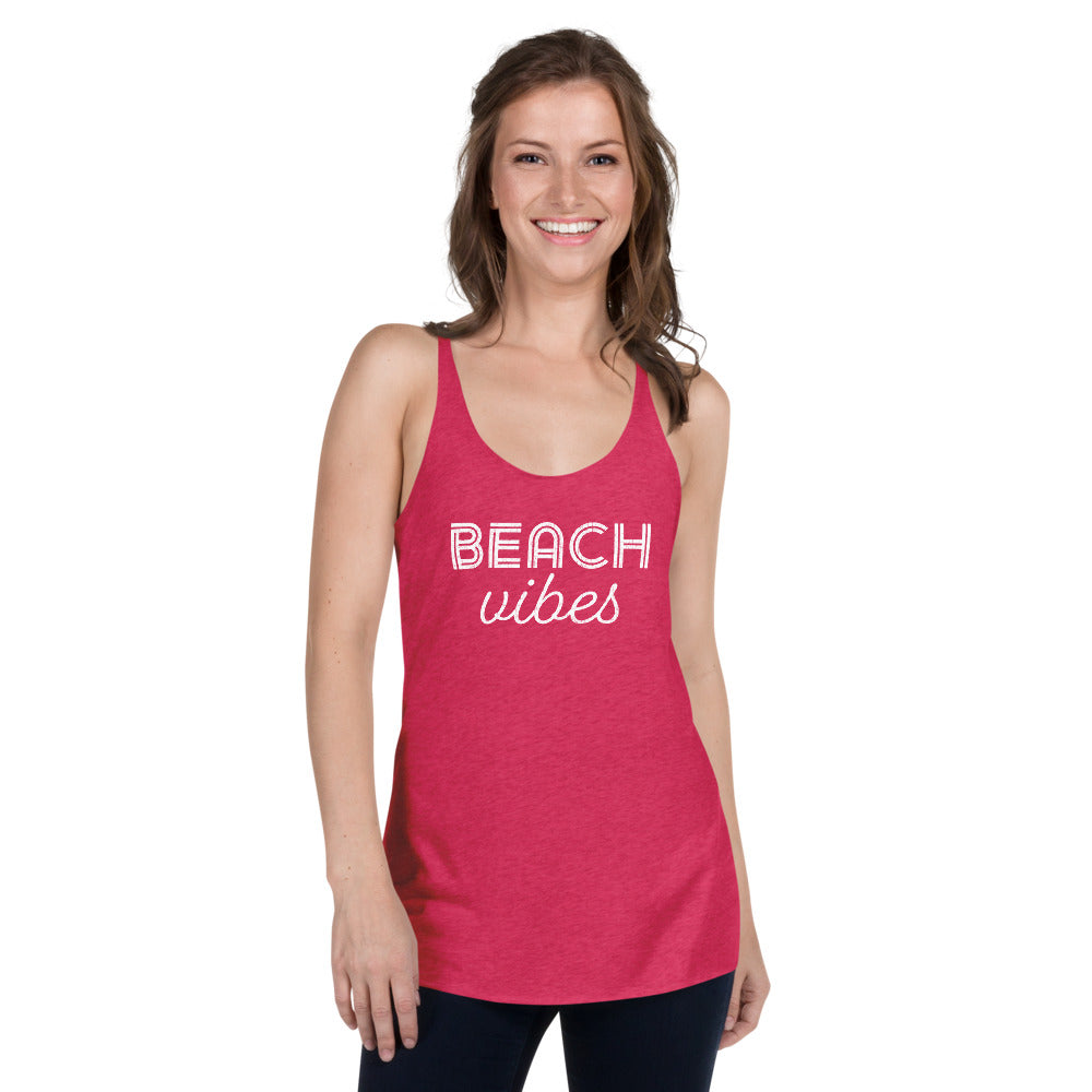Beach Vibes Vintage Women's Tri-Blend Racerback Tank