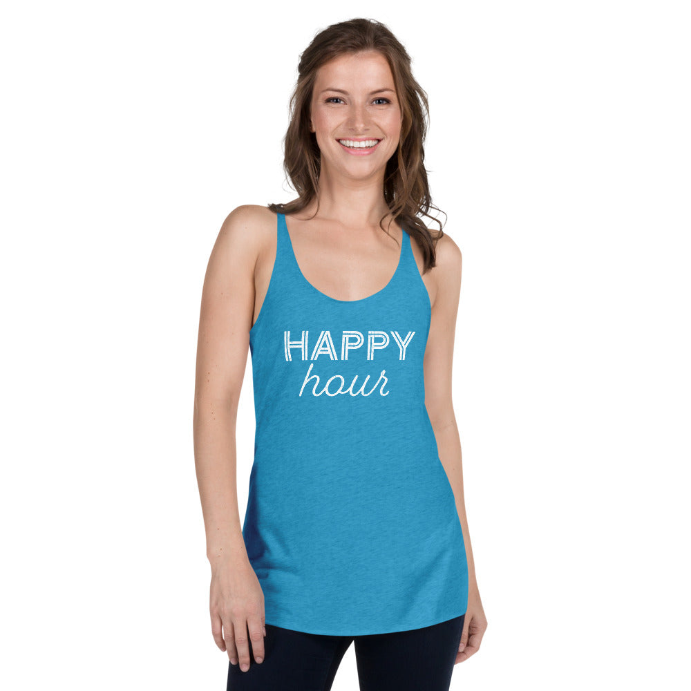 Happy Hour Vintage Women's Tri-Blend Racerback Tank